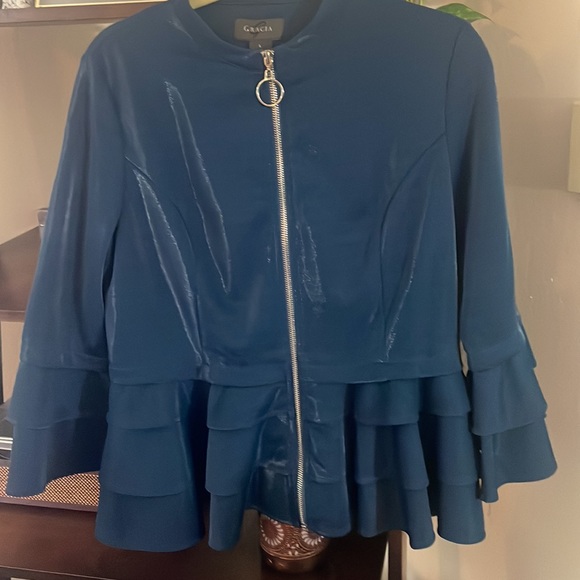 NWT Ruffle Peplum Jacket - Picture 6 of 7